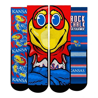 Youth Rock Em Socks  Kansas Jayhawks Fan Favorite Three-Pack Crew Sock Set