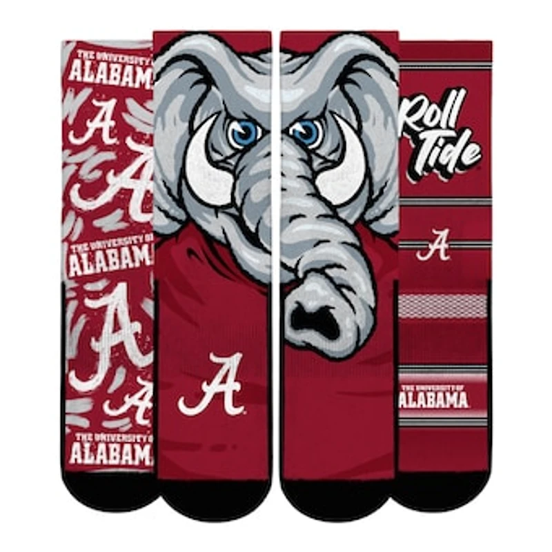 Youth Rock Em Socks  Alabama Crimson Tide Fan Favorite Three-Pack Crew Sock Set