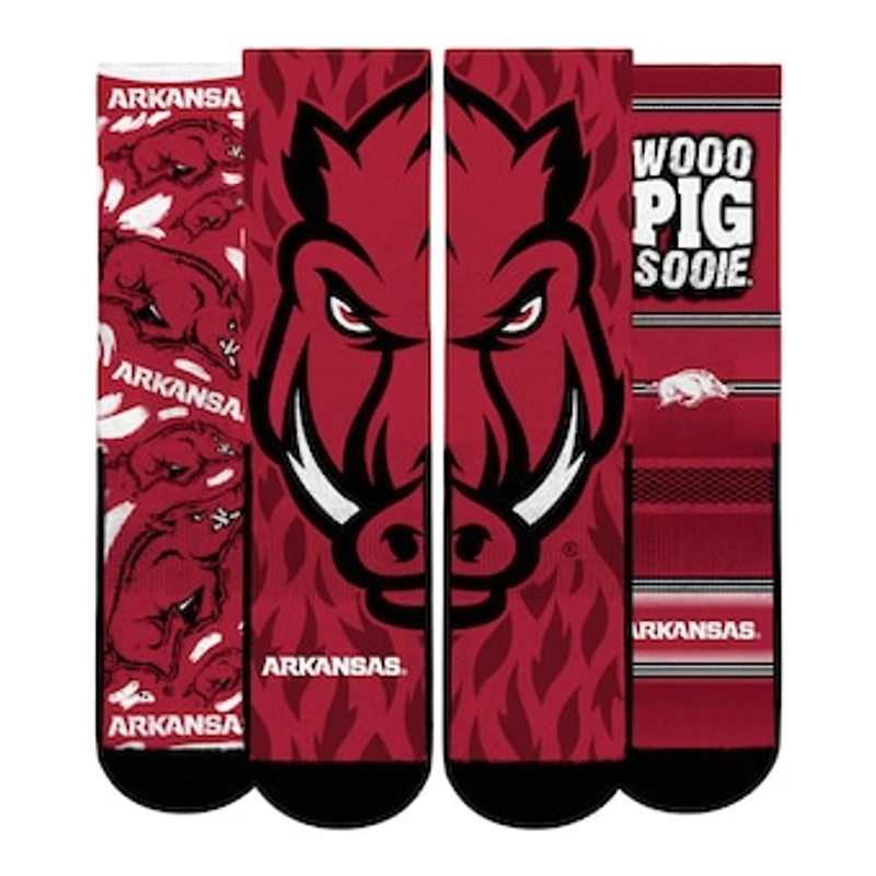 Youth Rock Em Socks  Arkansas Razorbacks Fan Favorite Three-Pack Crew Sock Set