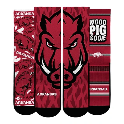 Youth Rock Em Socks  Arkansas Razorbacks Fan Favorite Three-Pack Crew Sock Set