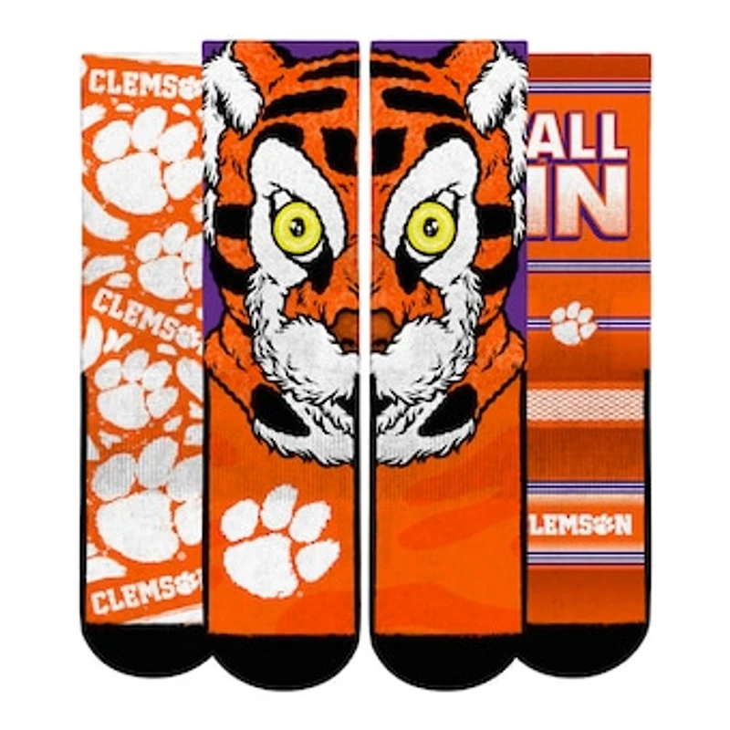 Youth Rock Em Socks  Clemson Tigers Fan Favorite Three-Pack Crew Sock Set