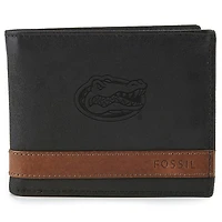 Men's Fossil  Black Florida Gators Quinn Flip ID Bifold Wallet