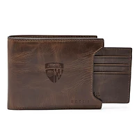 Men's Fossil  Brown Johns Hopkins Blue Jays Derrick Sliding Two-In-One Wallet