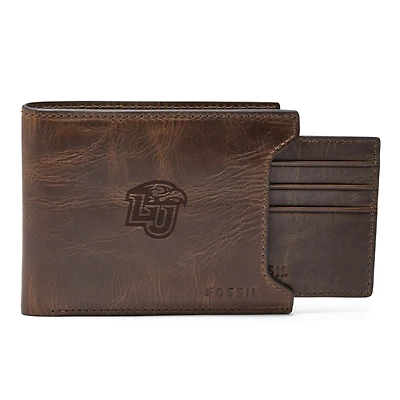 Men's Fossil  Brown Liberty Flames Derrick Sliding Two-In-One Wallet