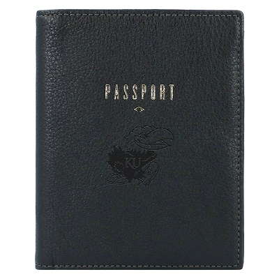 Fossil Black Kansas Jayhawks Travel RFID Passport Case