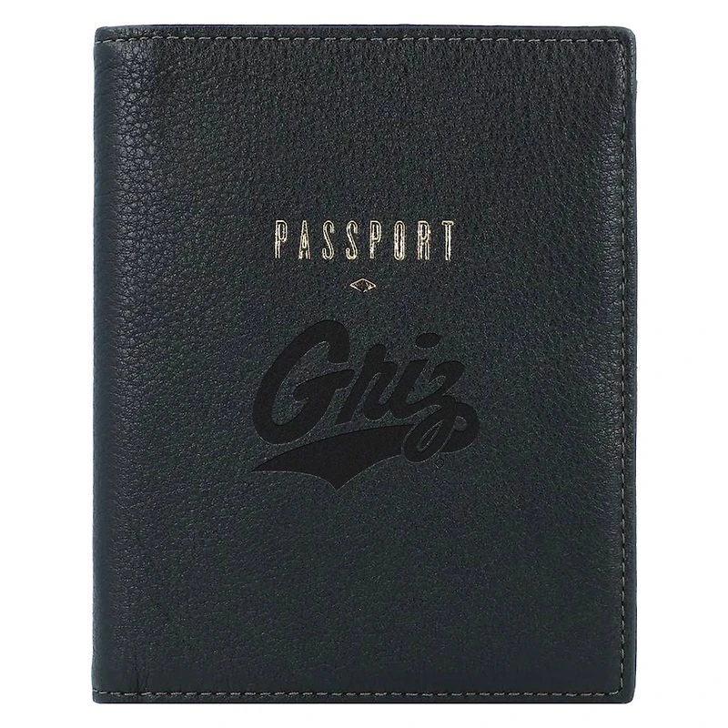 Fossil  Black Montana Grizzlies Travel RFID Passport Case