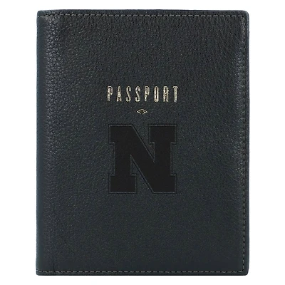 Fossil  Black Nebraska Huskers Travel RFID Passport Case