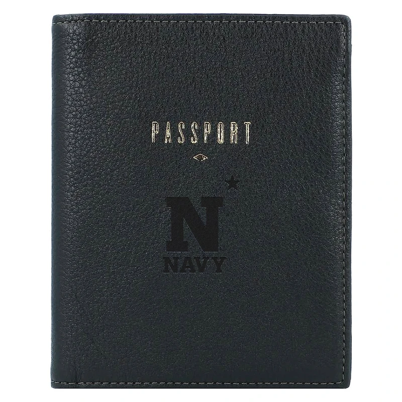 Fossil  Black Navy Midshipmen Travel RFID Passport Case
