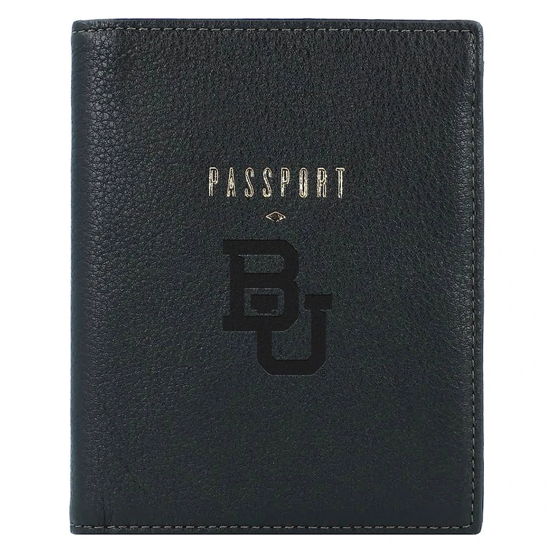 Fossil Black Baylor Bears Travel RFID Passport Case