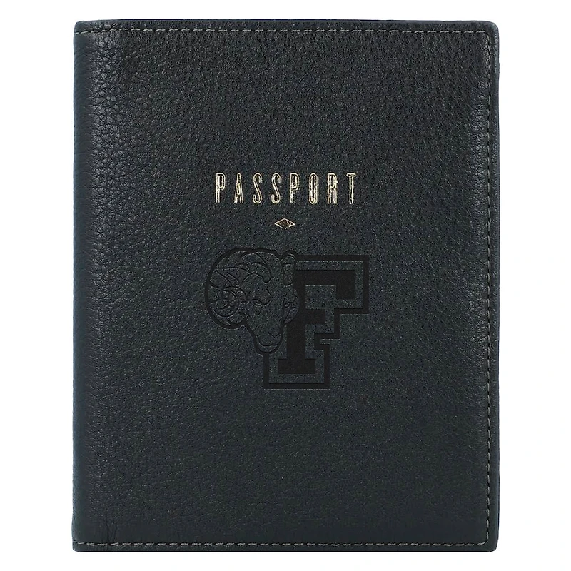 Fossil  Black Fordham Rams Travel RFID Passport Case