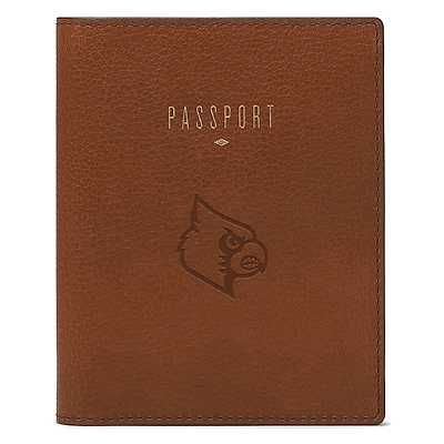 Fossil Brown Louisville Cardinals Travel RFID Passport Case