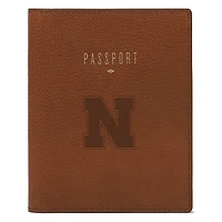 Fossil  Brown Nebraska Huskers Travel RFID Passport Case