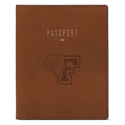 Fossil Brown Fordham Rams Travel RFID Passport Case
