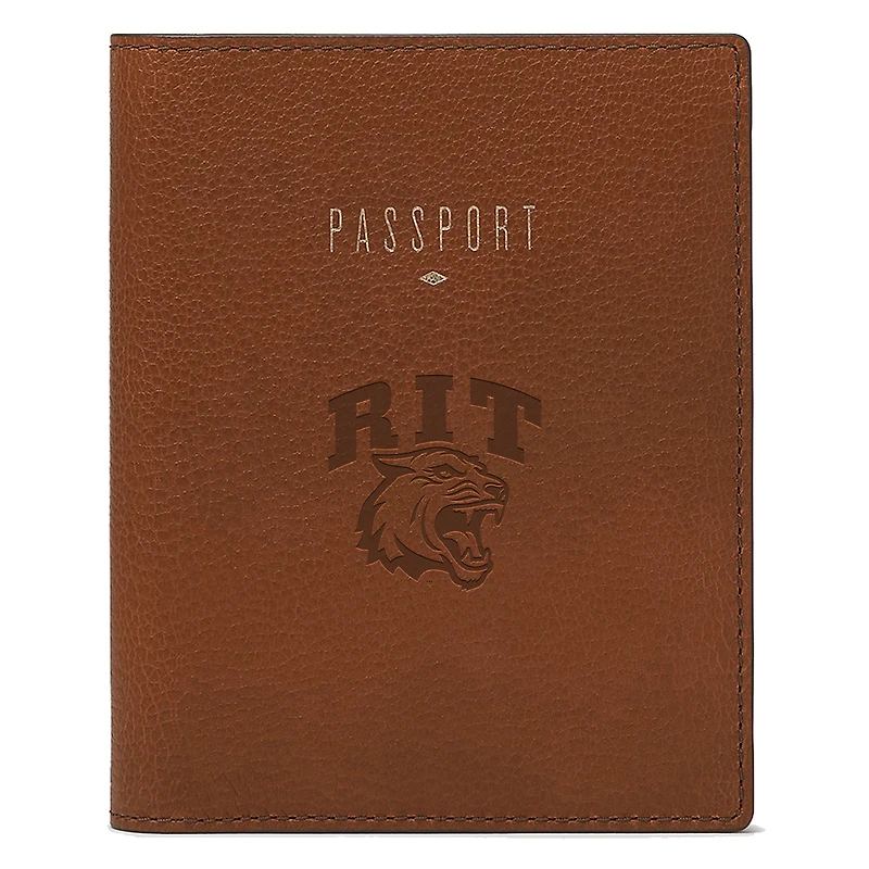 Fossil  Brown Rochester Institute of Technology Tigers Travel RFID Passport Case