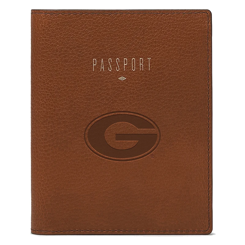 Fossil Brown Georgia Bulldogs Travel RFID Passport Case