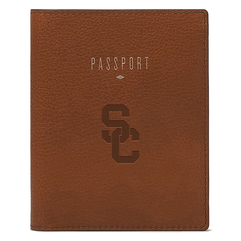 Fossil Brown USC Trojans Travel RFID Passport Case