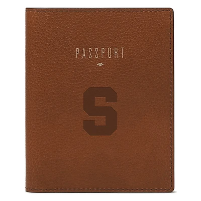 Fossil  Brown Syracuse Orange Travel RFID Passport Case