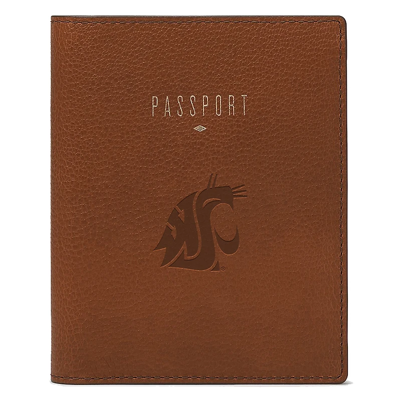 Fossil  Brown Washington State Cougars Travel RFID Passport Case