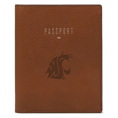 Fossil  Brown Washington State Cougars Travel RFID Passport Case