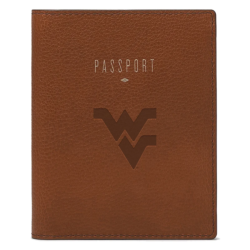 Fossil  Brown West Virginia Mountaineers Travel RFID Passport Case