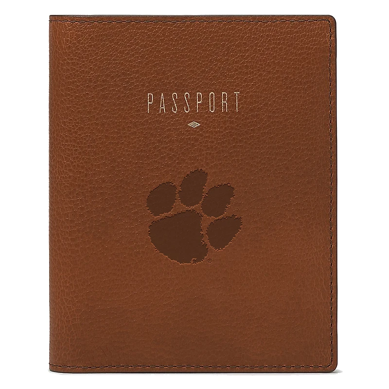 Fossil  Brown Clemson Tigers Travel RFID Passport Case
