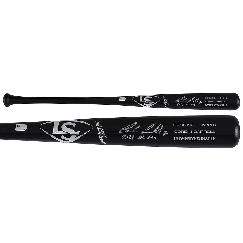Corbin Carroll Arizona Diamondbacks Autographed Black Louisville Slugger Game Model Bat with "2023 NL ROY" Inscription