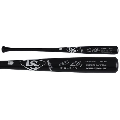 Corbin Carroll Arizona Diamondbacks Autographed Black Louisville Slugger Game Model Bat with "2023 NL ROY" Inscription