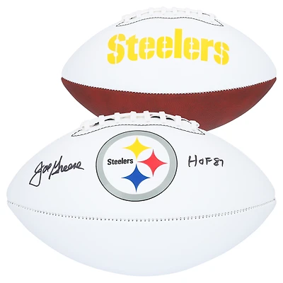 Joe Greene Pittsburgh Steelers Autographed Franklin White Panel Football with "HOF 87" Inscription