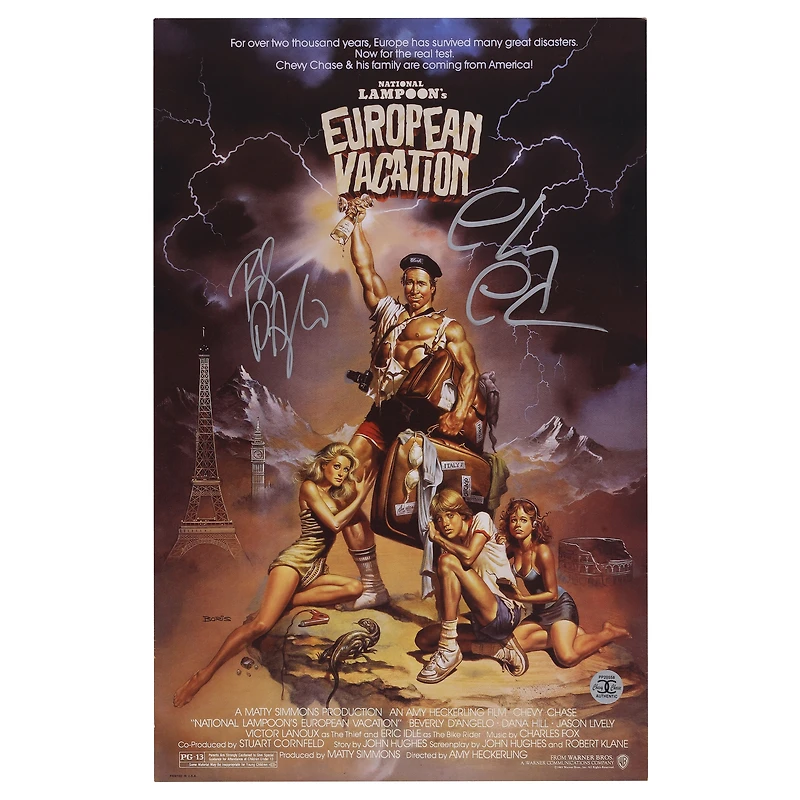 Chevy Chase and Beverly D'Angelo National Lampoon's European Vacation Autographed 11" x 17" Movie Poster