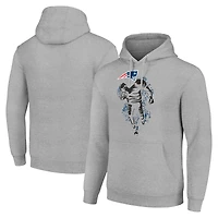 Unisex Starter Heather Gray New England Patriots Logo Graphic Pullover Hoodie