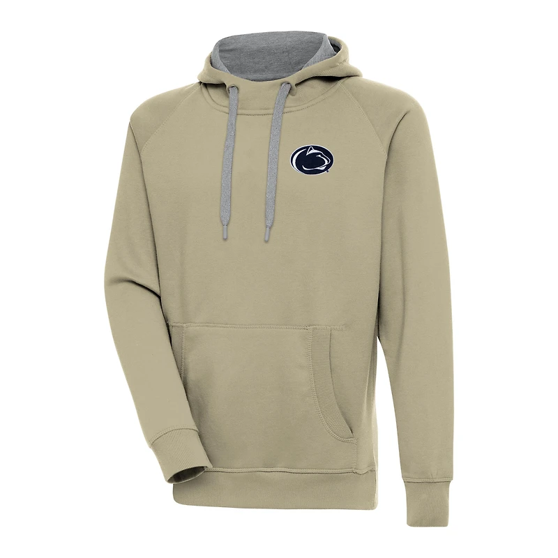 Men's Antigua  Khaki Penn State Nittany Lions Victory Raglan Pullover Hoodie