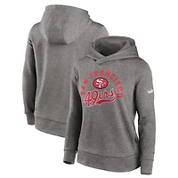 Women's Nike Heather Charcoal San Francisco 49ers Stretch Run Fleece Pullover Hoodie