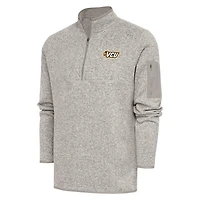Men's Antigua  Oatmeal VCU Rams Fortune Quarter-Zip Pullover Jacket