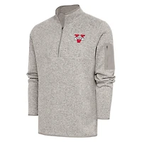 Men's Antigua  Oatmeal Valdosta State Blazers Fortune Quarter-Zip Pullover Jacket