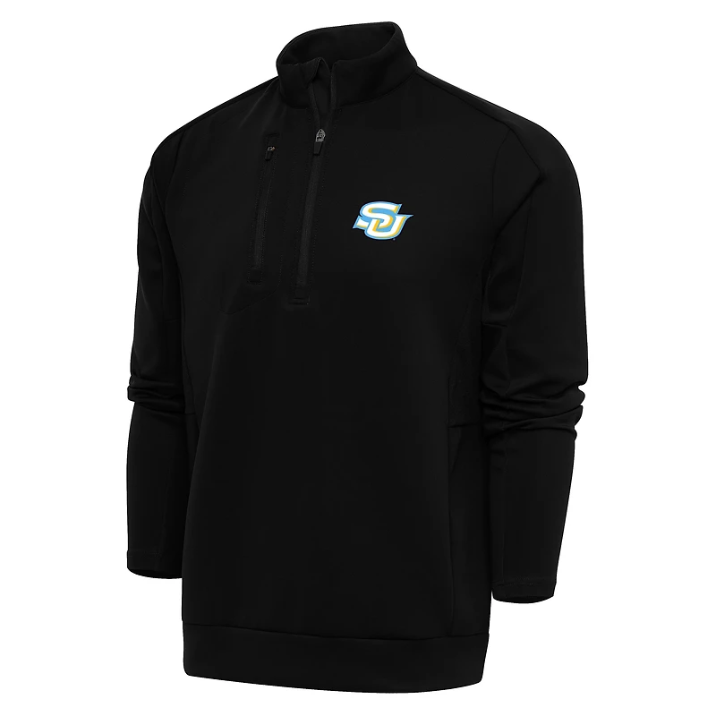 Men's Antigua Black Southern University Jaguars Generation Quarter-Zip Pullover Top