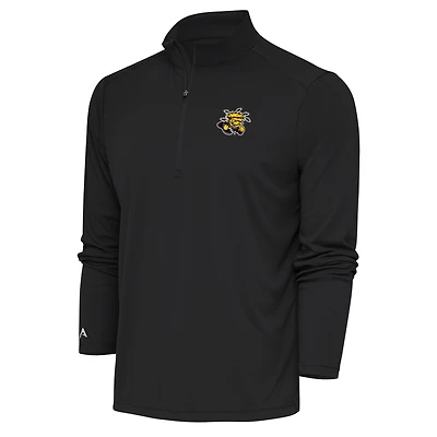 Men's Antigua  Charcoal Wichita State Shockers Tribute Quarter-Zip Pullover Top
