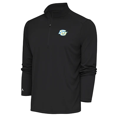 Men's Antigua  Charcoal Southern University Jaguars Tribute Quarter-Zip Pullover Top