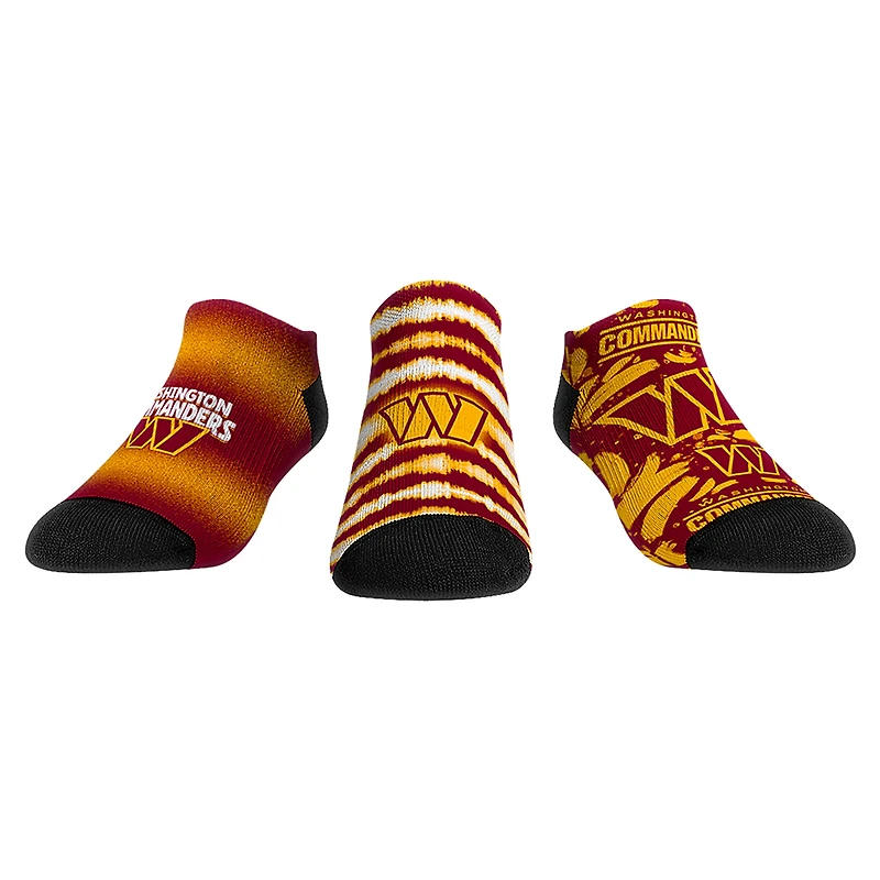 Youth Rock Em Socks Washington Commanders Make Some Noise Three-Pack Low-Cut Socks Set
