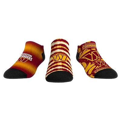 Youth Rock Em Socks Washington Commanders Make Some Noise Three-Pack Low-Cut Socks Set
