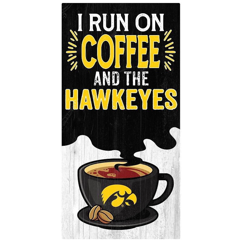 Iowa Hawkeyes 6" x 12" Coffee Wall Art