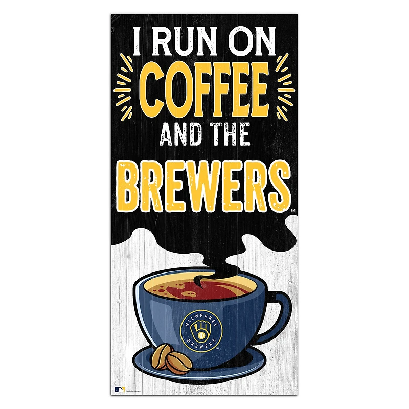 Milwaukee Brewers 6" x 12" Coffee Wall Art