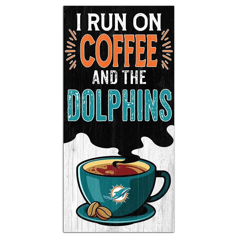 Miami Dolphins 6" x 12" Coffee Wall Art