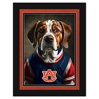 Auburn Tigers 12'' x 16'' Framed Dog In Jersey Print