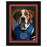 Boise State Broncos 12'' x 16'' Framed Dog In Jersey Print