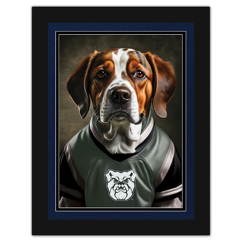 Butler Bulldogs 12'' x 16'' Framed Dog In Jersey Print