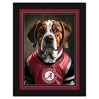Alabama Crimson Tide 12'' x 16'' Framed Dog In Jersey Print