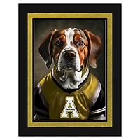 Appalachian State Mountaineers 12'' x 16'' Framed Dog In Jersey Print
