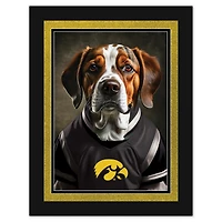 Iowa Hawkeyes 12'' x 16'' Framed Dog In Jersey Print