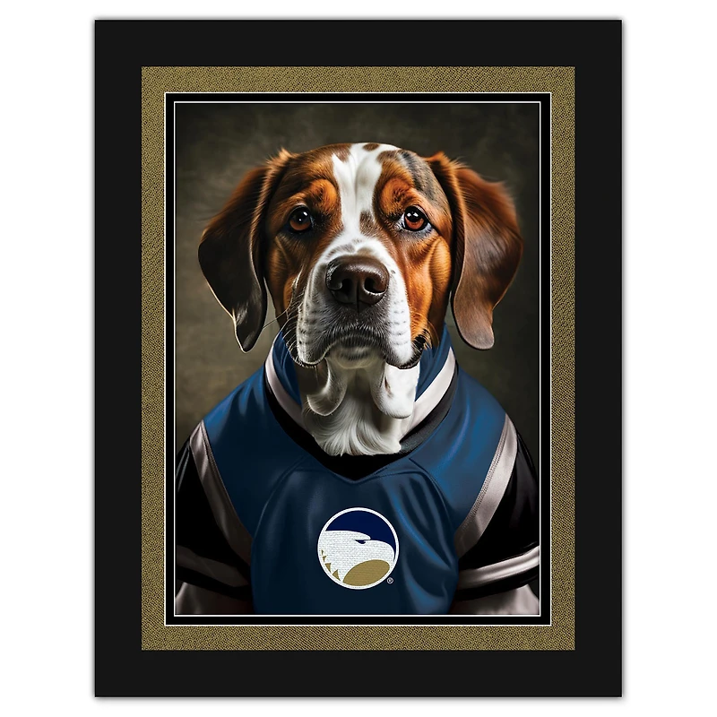 Georgia Southern Eagles 12'' x 16'' Framed Dog In Jersey Print