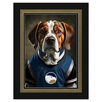 Georgia Southern Eagles 12'' x 16'' Framed Dog In Jersey Print